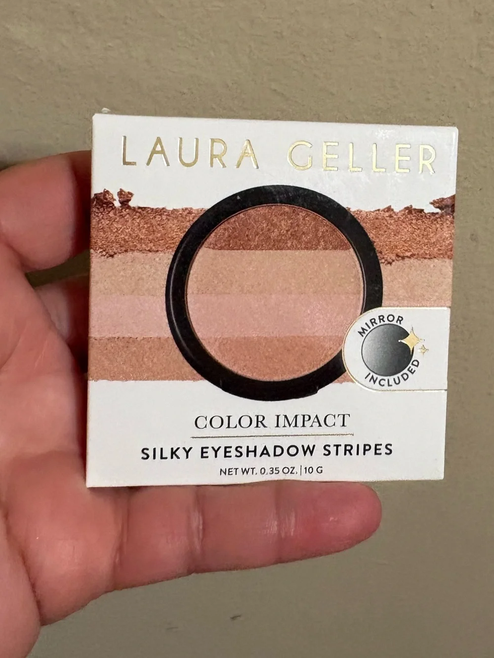 Laura Geller Color Impact Silky Eyeshadow Stripes THINK PINK Rose Gold Brand New